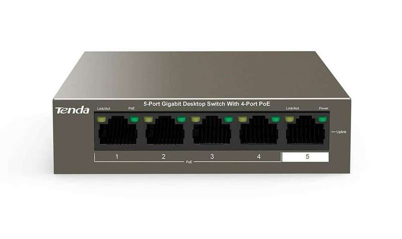 Tenda 5-Port Gigabit Desktop Switch 4-Port PoE | TEG1105P-4-63W