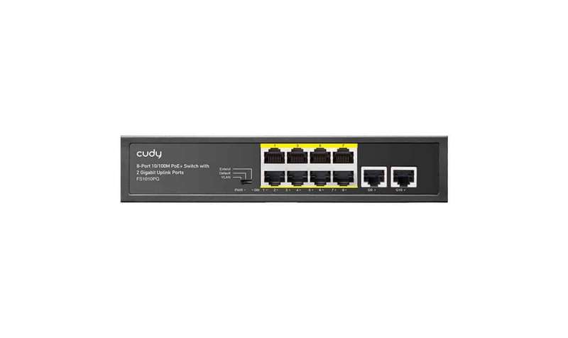 Cudy 8 Port Fast Ethernet PoE 115W 2 Gigabit Switch | FS1010PG