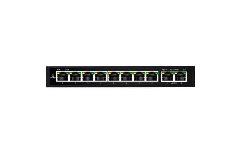 Scoop 10 Port Gigabit 8 AI PoE 96W Switch