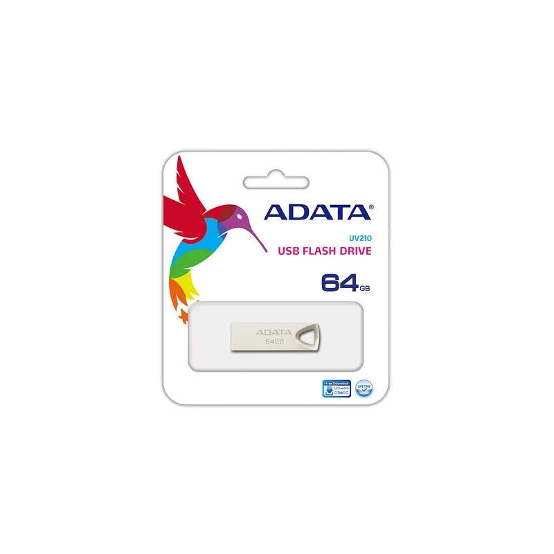 Adata UV210 64GB USB 2.0 Flash Drive - Silver