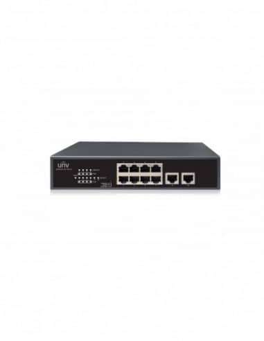 UNV - 8 Port PoE Switch, supports EXTEND Mode (120W)8-port, 2 Uplink port PoE Switch