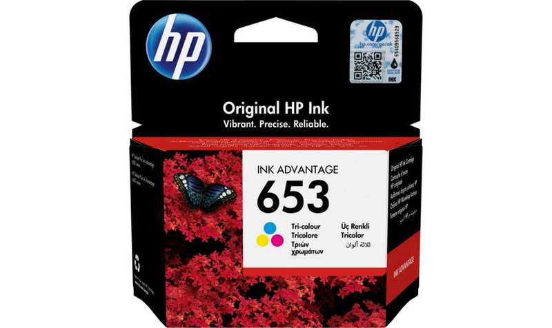HP 653 Tri-Color Original Ink Advantage Cartridge