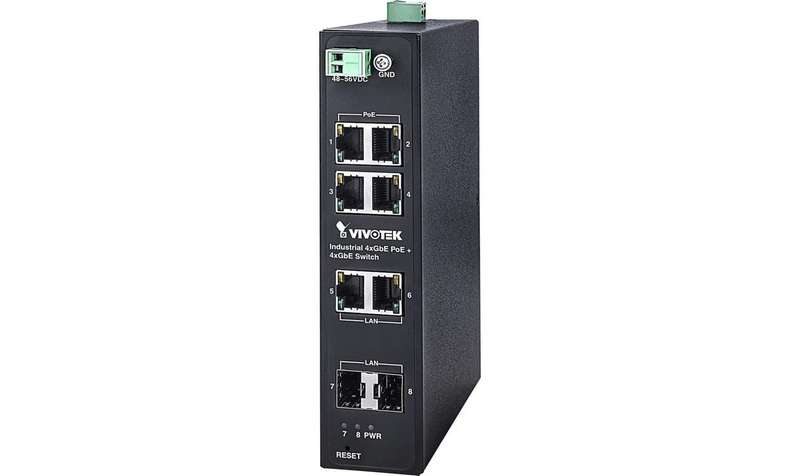Vivotek Industrial POE Switch 4x GE POE; 2x GE; 2x SFP