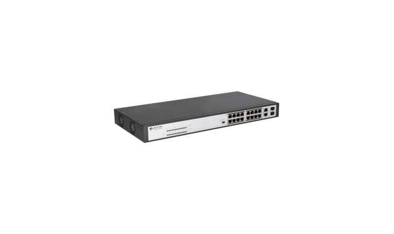 BDCOM 16-Port 10/100 POE switch, 16 POE ports, 2 x 1000Mbps Combo ports