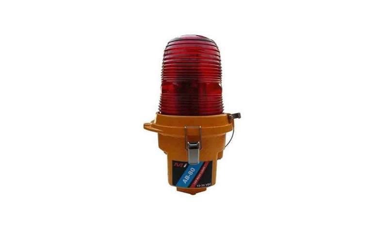 Micro Instruments LED Aircraft Beacon, RED, Tempered Glass, Aluminium Body, 10-30 VDC
