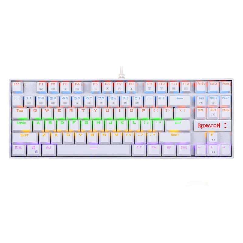 Redragon Kumara Mechanical 87 Key|RGB Backlit Gaming Keyboard - White