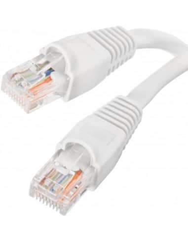 Acconet CAT6 UTP Flylead, 5 Meter, Straight, Stranded Cable, Moulded Boots and Plugs, White