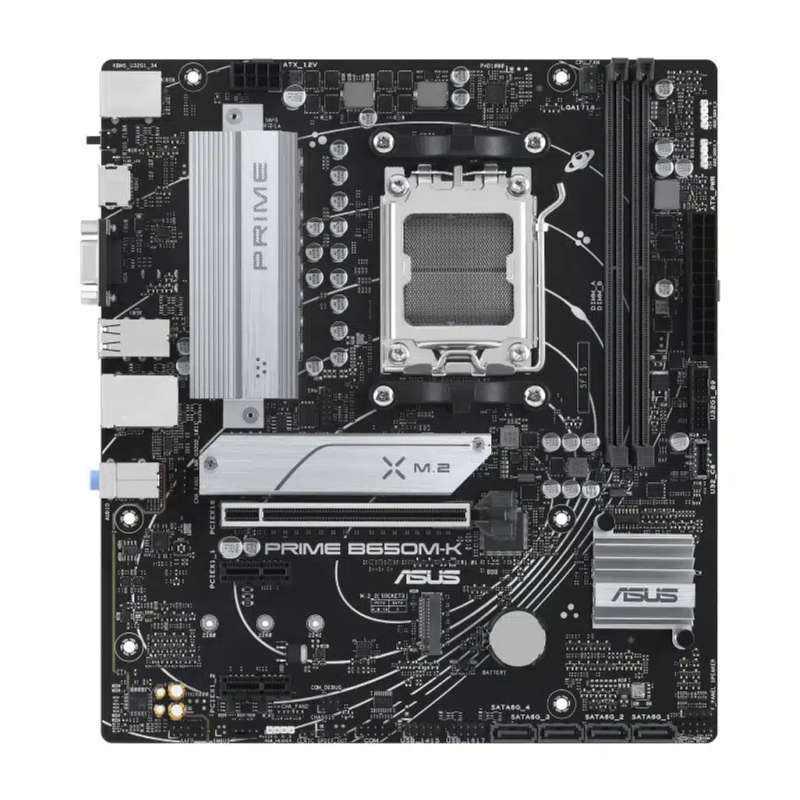 Asus Prime 650M-K, AMD Processor, Socket  AMD Ryzen 5, AMD Ryzen 7, AMD Ryzen 9 7th Gen, DDR5-SDR...