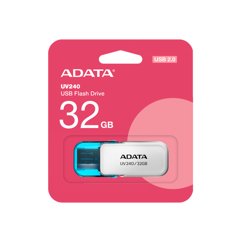 Adata 32GB UV240 USB Flash Drive - White