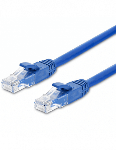 Acconet CAT6 UTP Flylead, 5 Meter, Straight, Stranded Cable, Moulded Boots and Plugs, Blue