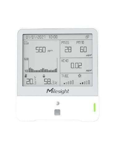Milesight Indoor Ambience Monitor - Temp, Humidity, PIR, Light, TVOC, CO2, HCHO, Barometric, PM*