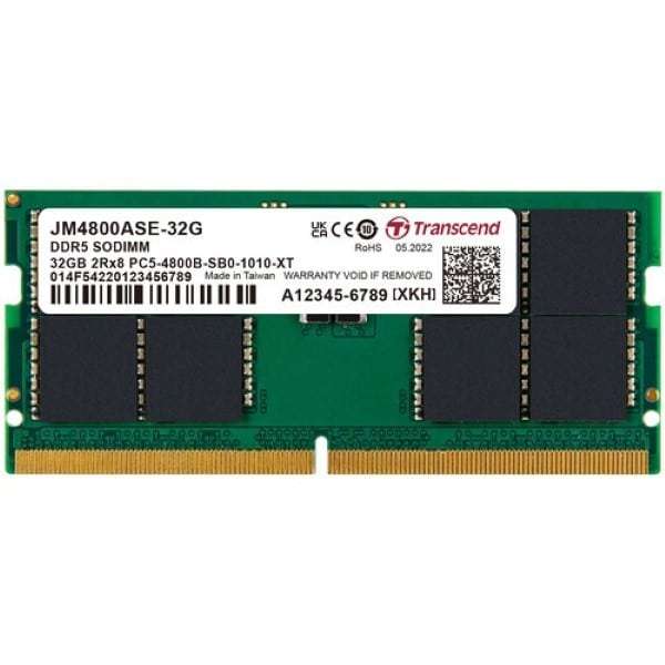 Transcend JetRam 32GB DDR5 Unbuffered SO-DIMM RAM Module (1 x 32GB)