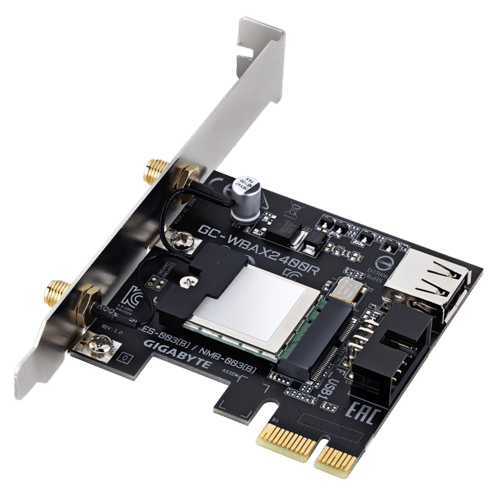 Gigabyte WBAX2400R WiFi 6E Realtek RTL8852CE 2x2 MIMO Tri-Band 6GHz PCIe 4.0 1x Desktop PC Networ...