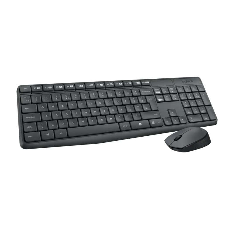 Logitech MK235 Wireless Keyboard and Mouse Combo - Grey - US INT'L - 2.4GHZ - N/A - INTNL-973 - (...