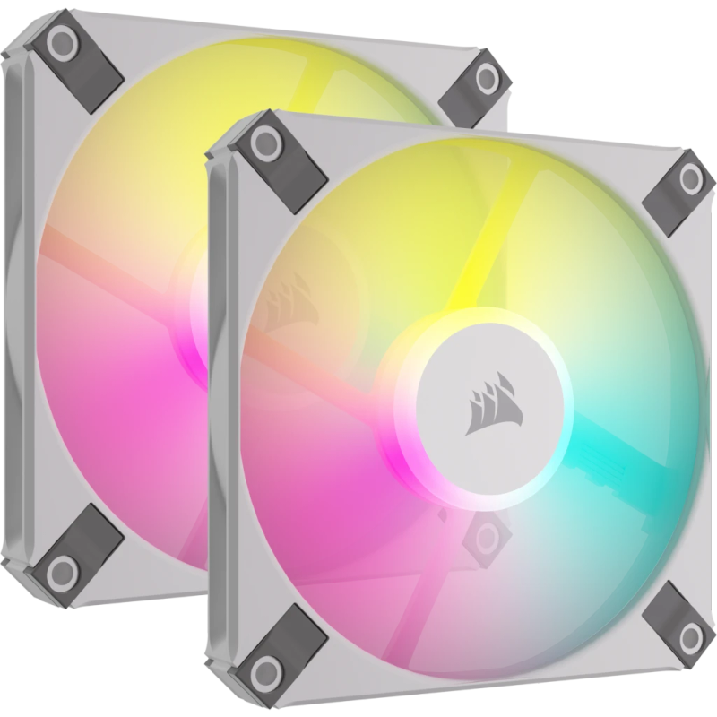 Corsiar iCUE AF120 RGB Slim 120mm PWM Fluid Dynamic Bearing Fan - Dual Pack - White