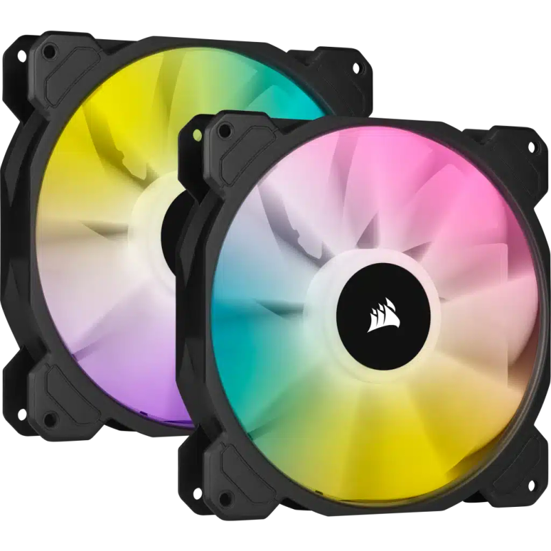 Corsair iCUE SP140 RGB Elite Performance 140mm PWM Fan  Dual Fan Kit with Lighting Node Core