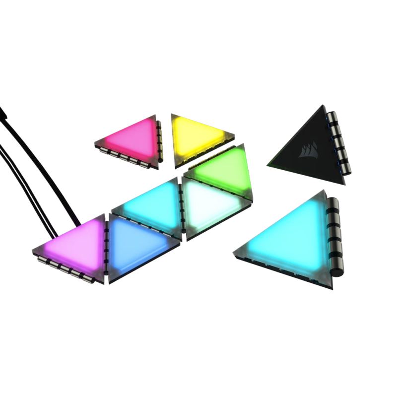 Corsair iCUE LC100 Case Accent Lighting Panels - Mini Triangle - 9x Tile Starter Kit