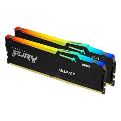 Kingston Fury Beast RGB 32GB (2x16GB) DDR5-5600 1.25V CL36 288 pin Memory with heatsink