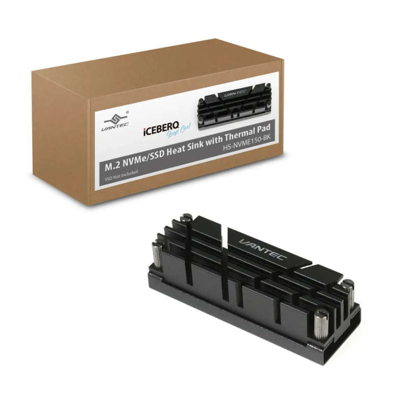 Vantec Iceberg Q M.2 NVME 2280 SSD Heat Sink Black