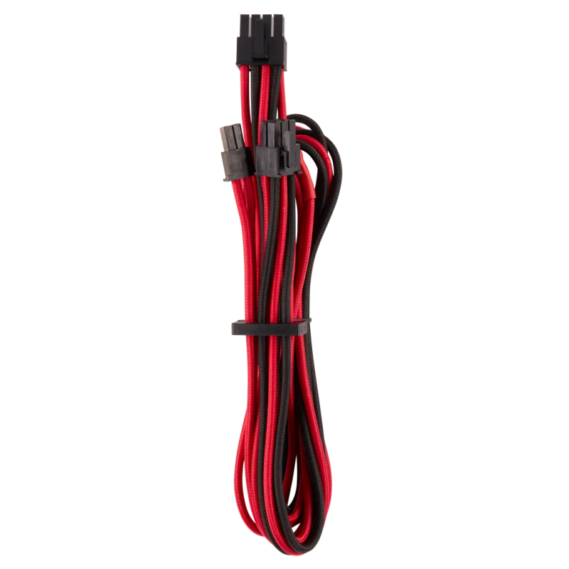 Corsair - Premium Individually Sleeved PCIe Cables (Single Connector) Type 4 Gen 4 - Red/Black