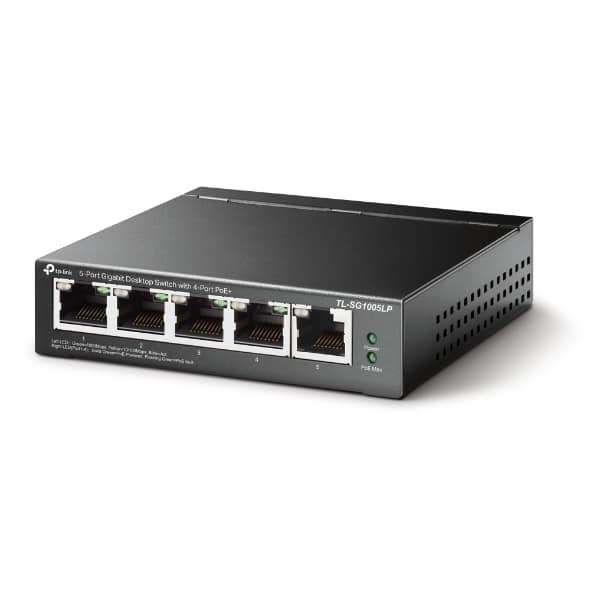 TP-Link Port Unmanaged PoE Switch - 5X 1GBE Ports (4 PoE Ports) 40W PoE  Budget Desktop Form Factor