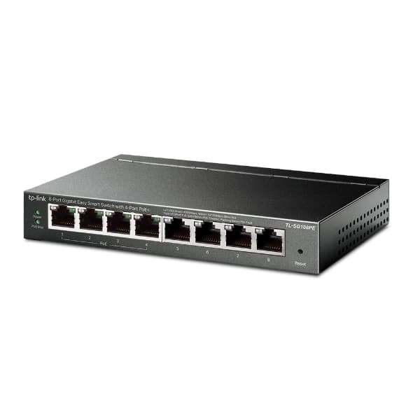 TP-Link 8 Port Smart PoE Switch- 8X 1GBE Ports (4 PoE Ports) 55W PoE Budget Desktop Form Factor