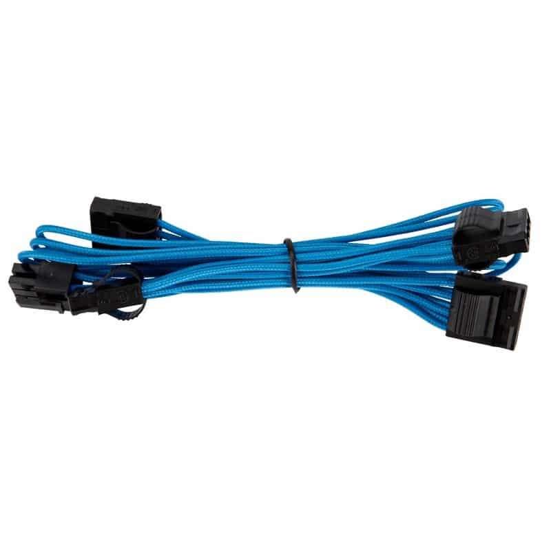 Corsair - Individually Sleeved Type 4 PSU Cables 4 Pin Peripheral - Blue