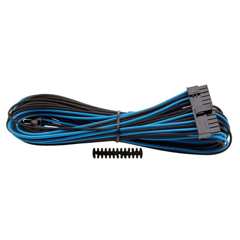 Corsair - Individually Sleeved Type 4 PSU Cables ATX 24 Pin - Blue/Black