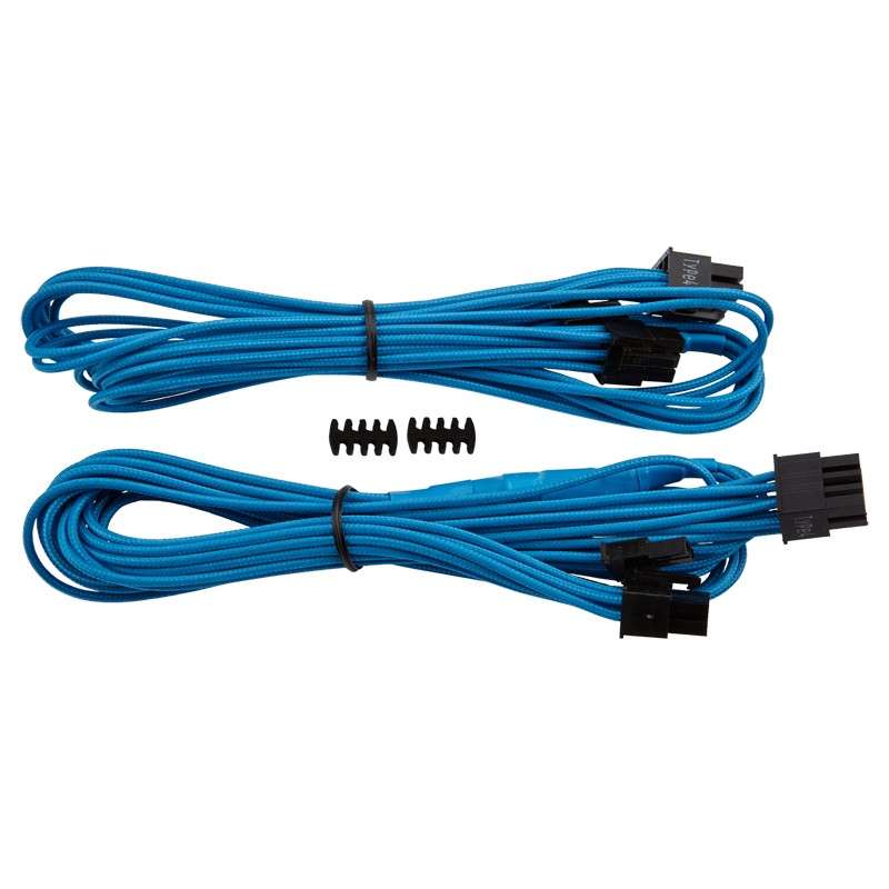 Corsair - Individually Sleeved Type 4 PSU Cables Single PCIe Connector - Blue