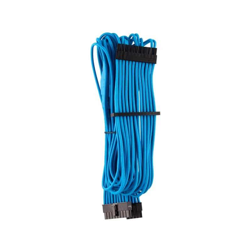 Corsair - Premium Individually Sleeved ATX 24-Pin Cable Type 4 Gen 4 - Blue