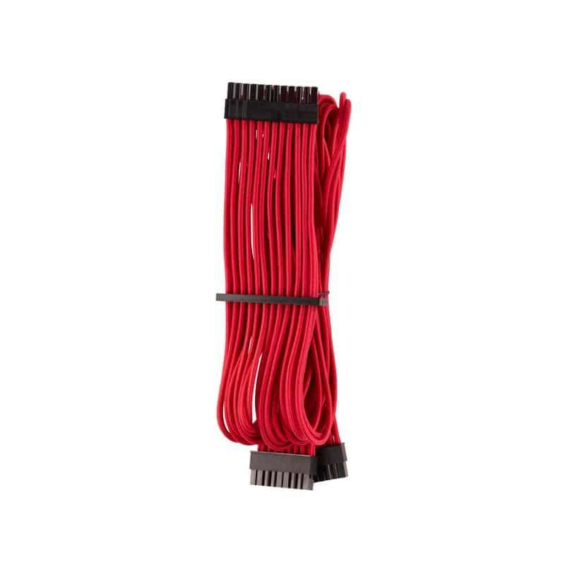 Corsair - Premium Individually Sleeved ATX 24-Pin Cable Type 4 Gen 4 - Red