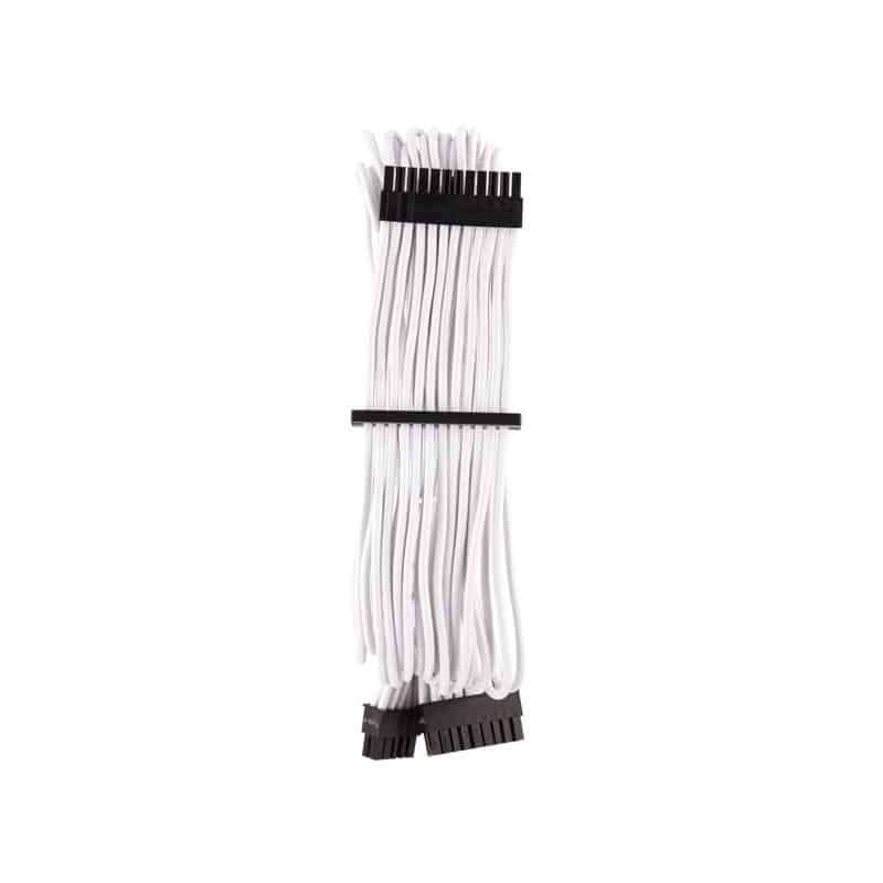 Corsair - Premium Individually Sleeved ATX 24-Pin Cable Type 4 Gen 4 - White