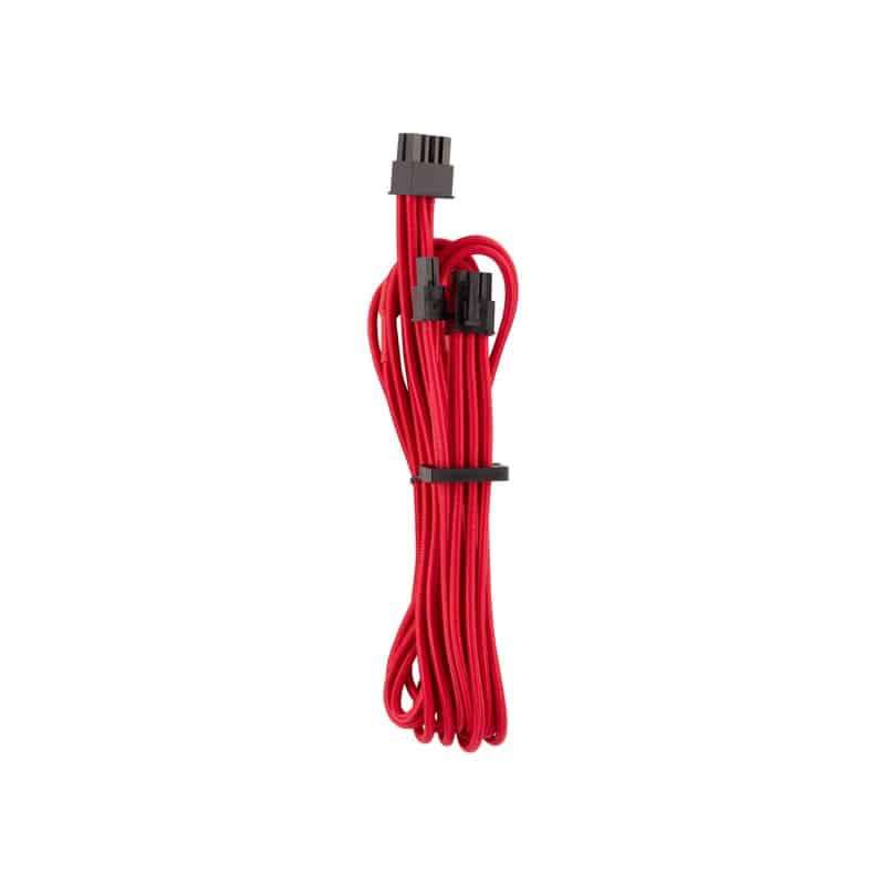 Corsair - Premium Individually Sleeved PCIe Cables (Single Connector) Type 4 Gen 4 - Red