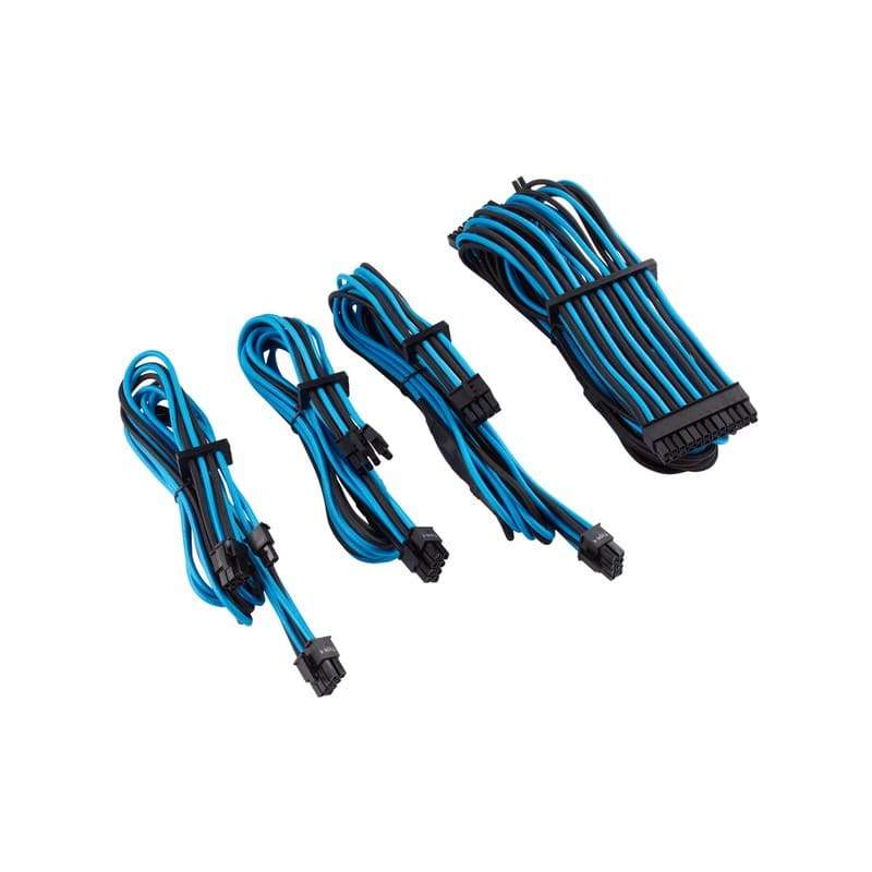 Corsair - Premium Individually Sleeved PSU Cables Starter Kit Type 4 Gen 4 - Blue/Black