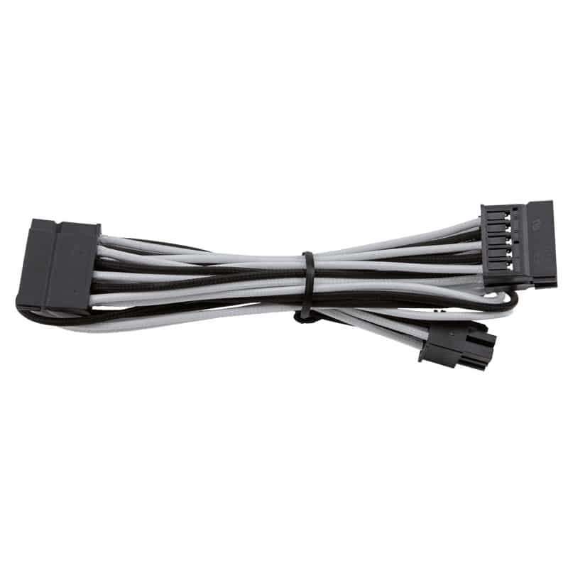 Corsair - Premium Individually Sleeved SATA Cable - White/Black