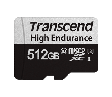 Transcend 350V 512GB High Endurance Micro SD UHS-I  U3 Class10 - Read 100 MB/S - Write 45MB/S - W...