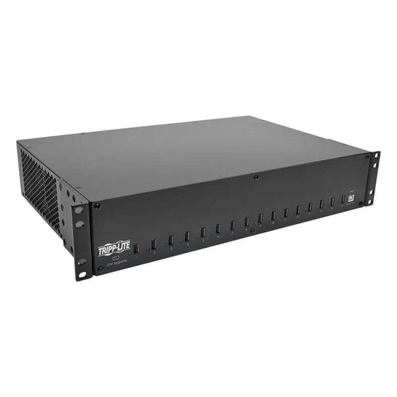 Eaton 16-Port USB Charging Station With Syncing USB Charger Output 2U Rack-Mount