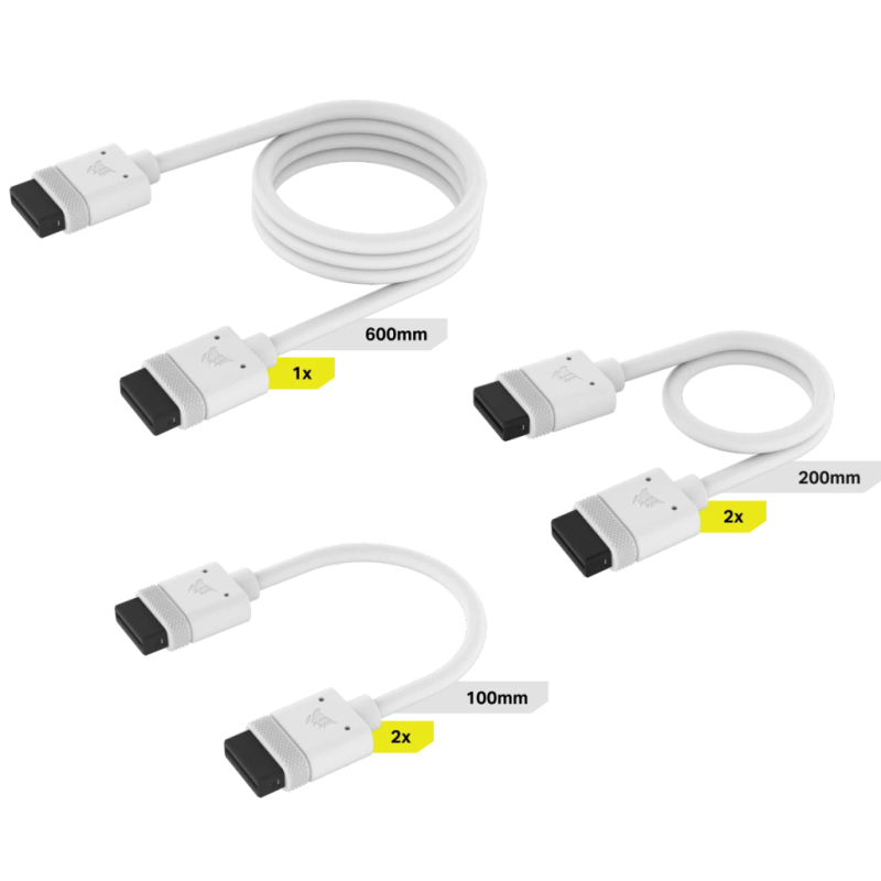Corsair iCUE LINK Cable Kit with Straight Connectors, White