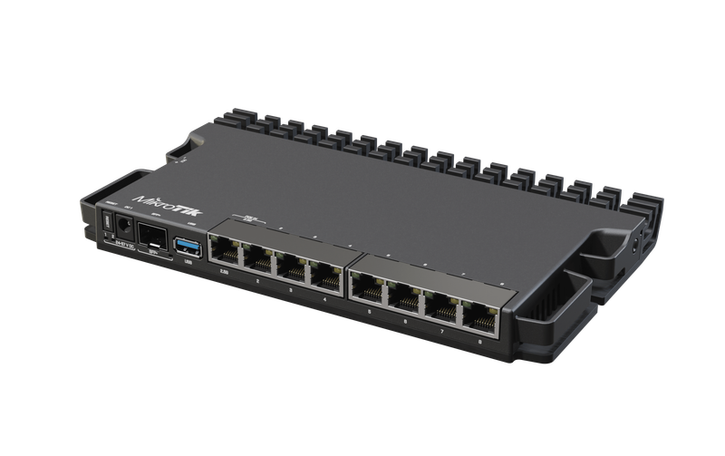MikroTik RouterBOARD RB5009UG+S+, 1x 2.5GB LAN, 7x 1GB LAN, 1x SFP+ port, RouterOS L5, metal desk...