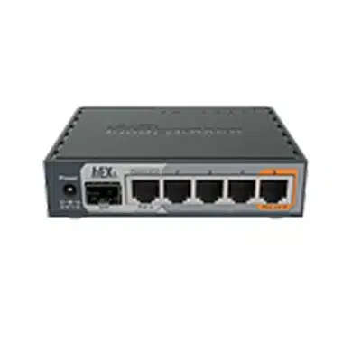 Mikrotik hEX S, 5x GB LAN ports, SFP, USB, POE-out on port #5, RouterOS L4, plastic case, PSU, IP...