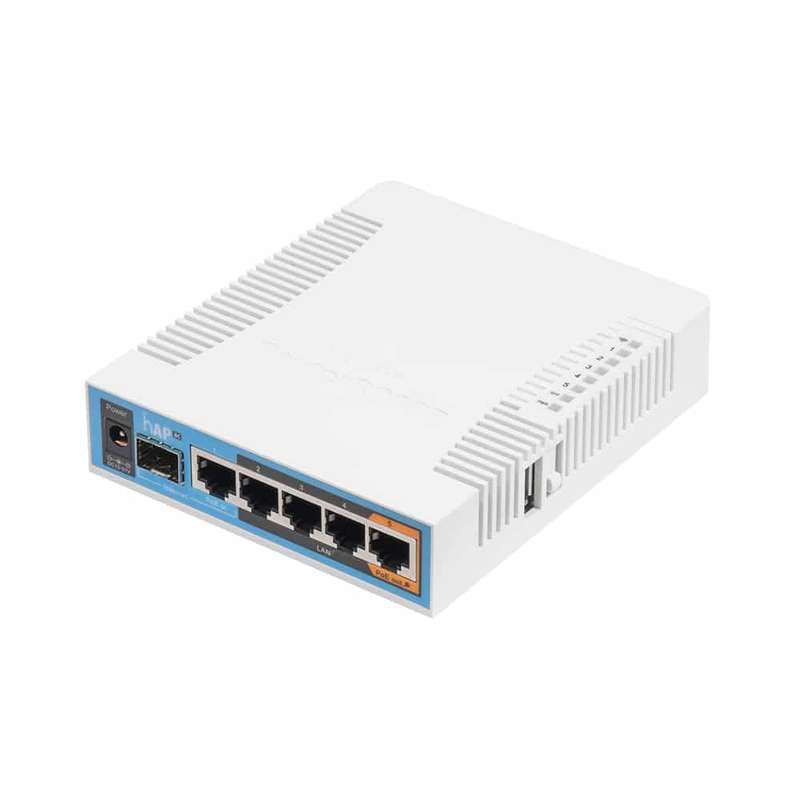 MikroTik hAP AC Desktop Access Point, 5x GB LAN, built-in 2.4GHz 802.11b/g/n three chain wireless...