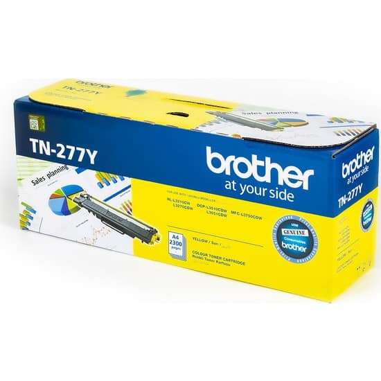 Brother TN-277Y Yellow Toner Cartridge 2,300 Pages Original Single-pack
