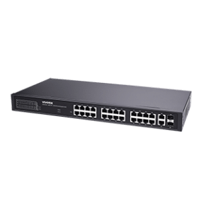 Vivotek 24xGE PoE + 2xGE UTP + 2xGE SFP lite managed PoE switch; VLAN; STP; POE Port Cycling
