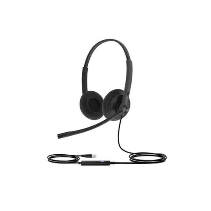 Yealink UH34 Dual Earpiece USB Headset With Leatherette Ear Cushions