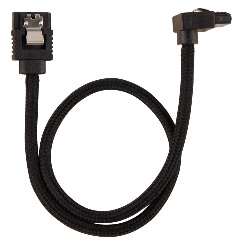 Corsair Premium Sleeved SATA 6Gbps 30cm 90° Connector Cable  Black