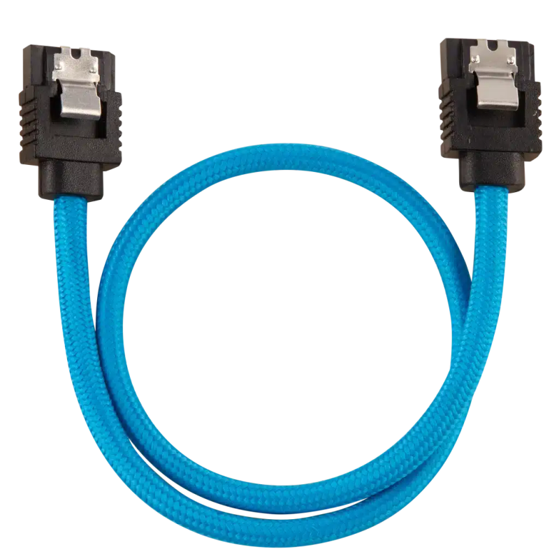 CorsairPremium Sleeved SATA 6Gbps 30cm Cable  Blue