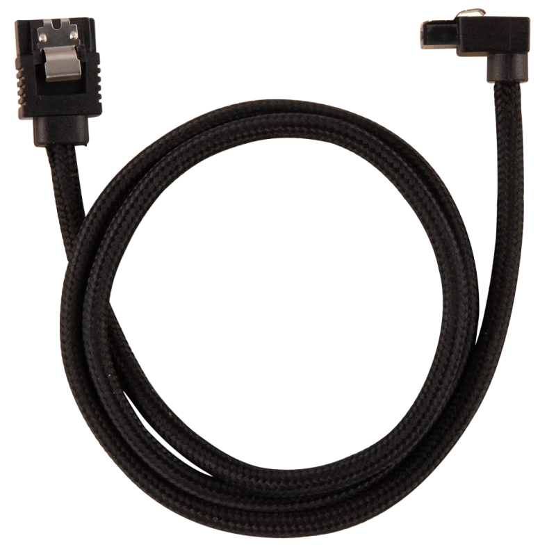 Corsair Premium Sleeved SATA 6Gbps 60cm 90° Connector Cable  Black