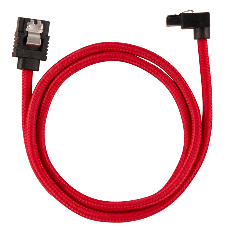 Corsair Premium Sleeved SATA 6Gbps 60cm 90° Connector Cable  Red