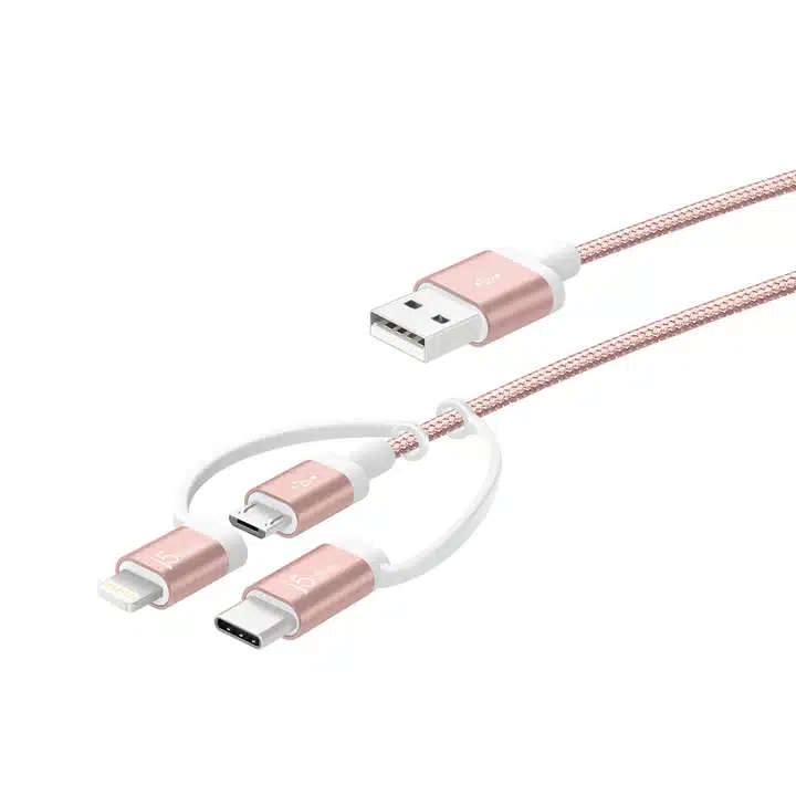 j5create JMLC11 3-in-1 Charging Sync Cable - Lightning+Type-C+Micro-B