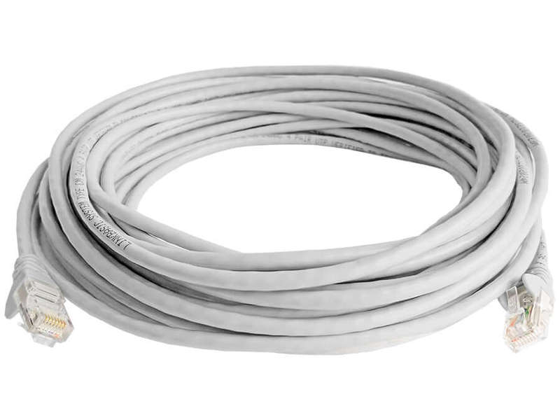 Acconet CAT5e UTP Flylead, 10 Meter, Straight (T568B) Stranded Cable, Moulded Boots and Plugs, Grey